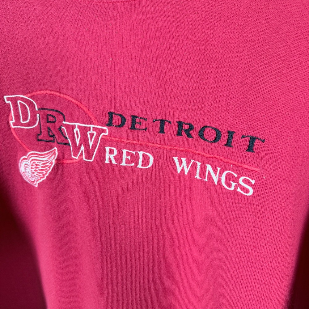 Detroit Red Wings Logo Athletic Sweatshirt Mens XL Red Embroidered NHL Hockey - Picture 3 of 5